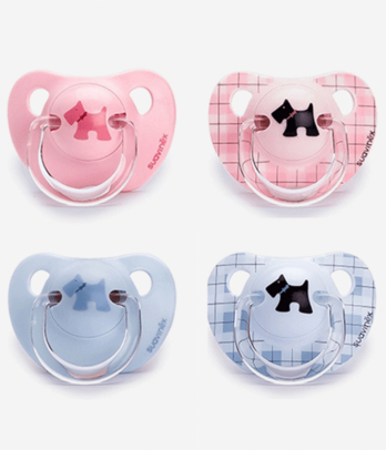 Sucette Evolution Scottish bleu et rose +6m motif ''chien''