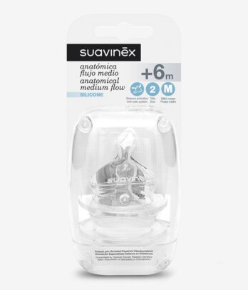Deux Tétines physiologiques silicone +6m M ou L