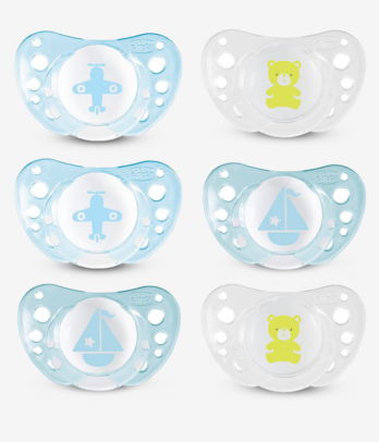 Deux sucettes Physio Air Silicone 0-6M pour garçons