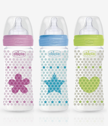 Biberon Well.Being en P 250ml Tétine Silicone Flux moyen+2M-3motifs