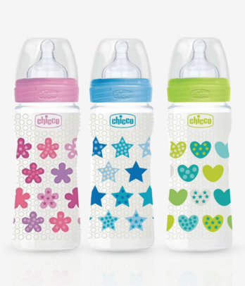 Biberon Well.Being en P 330ml Tétine Silicone Flux Rapide+4M-3motifs