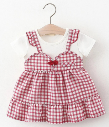 Robe à carreaux demi-manches