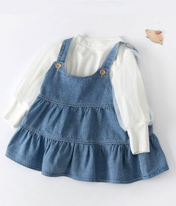 Robe en jean à volant fillettes