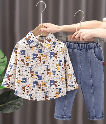 Ensemble chemise oursons et pantalon jean