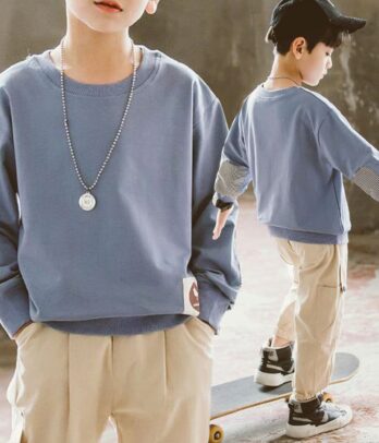 Sweat bleu oversized pour enfant