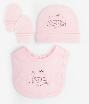 Pack nourrisson composé de 3 Pièces Rose pour fille