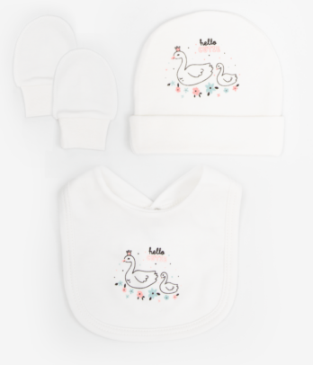 Set nourrisson composé de  3 Pièces blanc