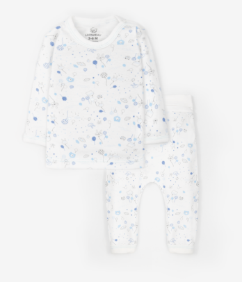 Ensemble imprimé deux pièces pour bébé couleur Blanche