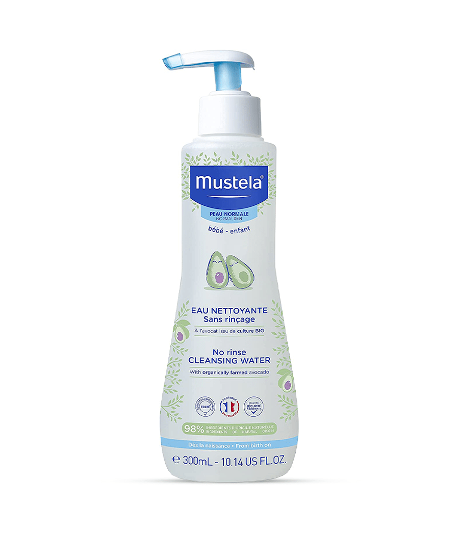 eau nettoyante mustela Mustela Eau Nettoyante Sans Rinçage Visage et Siège 300 ml – Image 1