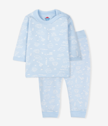 Pyjama bleu imprimée pour nouveau-né