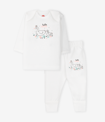 Ensemble 2 pièces cygne blanc