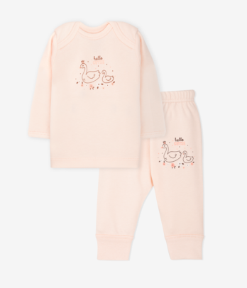 Ensemble deux pièces haut et pantalon pour bébé couleur Saumon