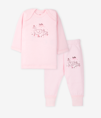 Ensemble deux pièces haut et pantalon pour bébé couleur Rose