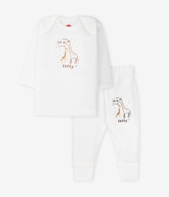 Ensemble deux pièces haut et pantalon pour bébé couleur Blanche
