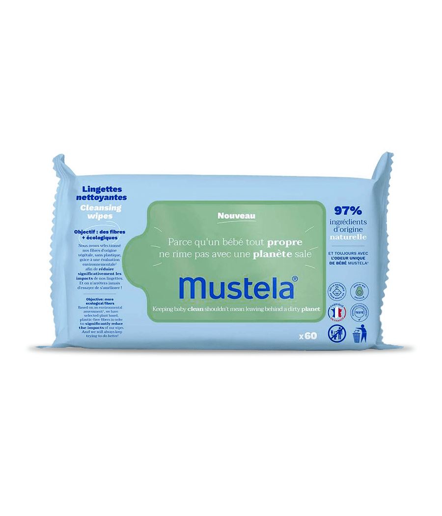 lingette mustela Lingettes nettoyantes à l'avocat bio à partir de fibres – Image 1