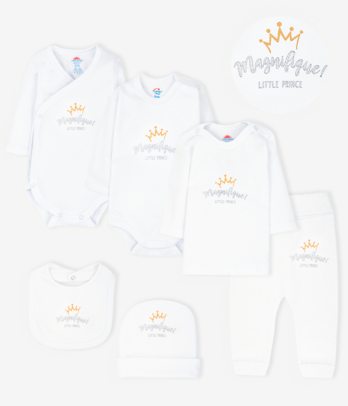 Ensemble bébé blanc de 6 pièces little prince