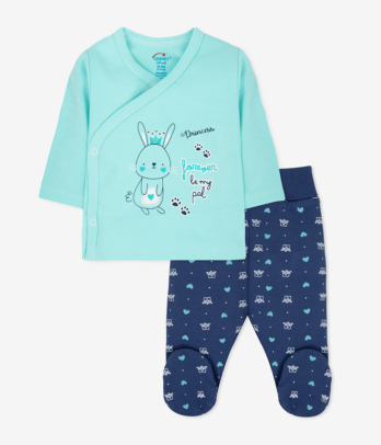 Ensemble 2 pièces 100% coton pour bébé