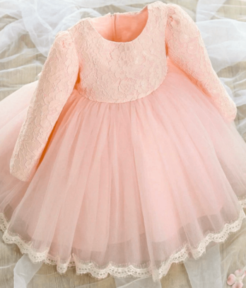 Robe de cérémonie Rose brodée