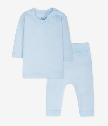 Ensemble 2 pièces couleur bleu 100% coton bio
