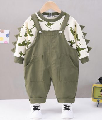 Ensemble deux pièces vert 'Dinosaures'