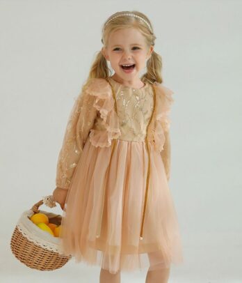 Robe beige style princesse pour fille
