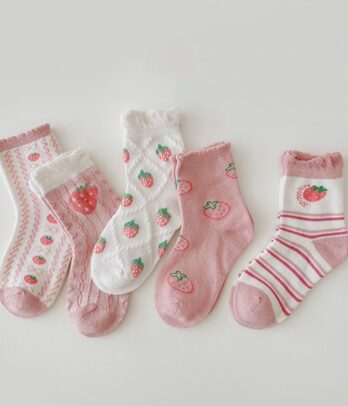 Lot de 5 paires de chaussettes imprimées fraises