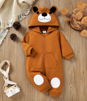 Combinaison à capuche 'Bear' marron