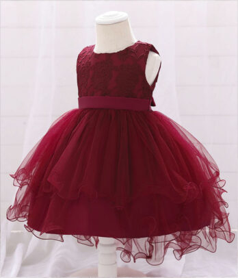 Robe de soirée rouge en tulle