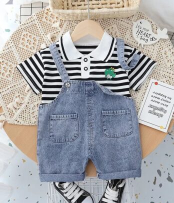 Salopette courte en denim pour garçons