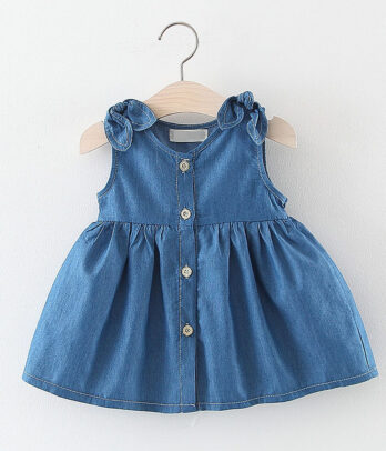 Robe en jean à boutons pour fille