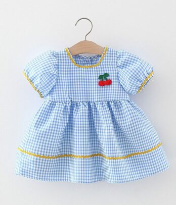 Robe a petits carreaux bleus