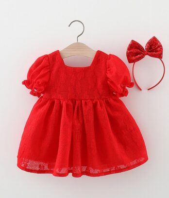 Robe dentelle rouge