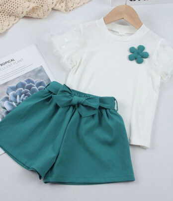 Tenue verdâtre mignonne pour fillettes