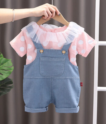 Ensemble de T-shirt et salopette pour fillettes
