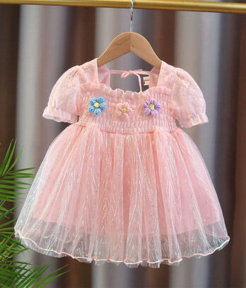 Robe rose trois petites fleurs