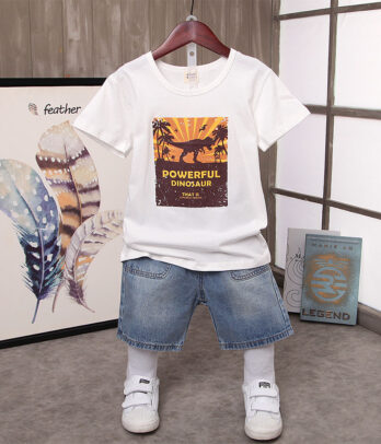 Ensemble de short en jean et t-shirt pour garçons