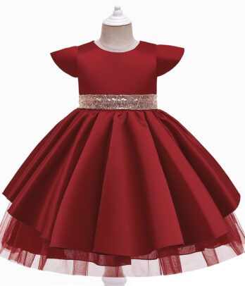Robe coquelicot en satin
