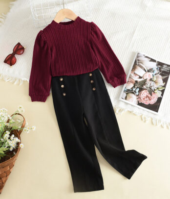 Ensemble vintage haut et pantalon pour fille