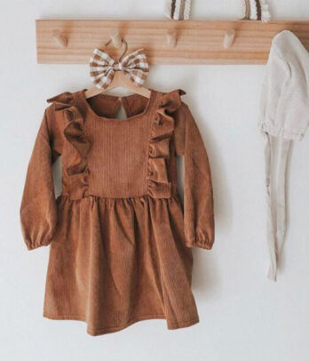 Robe en velours marron