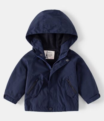 Parka bleu nuit à capuche