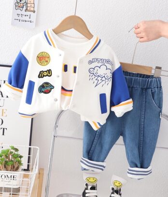 Ensemble à blouson style baseball coloré pour garçon