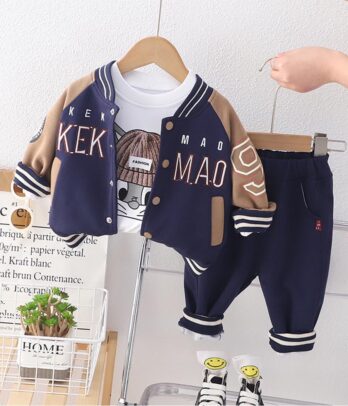Ensemble sportwear 3 pièces bleu nuit pour garçon