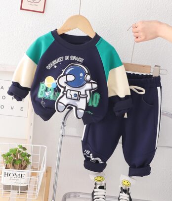 Ensemble de jogging bleu nuit motif cosmonaute