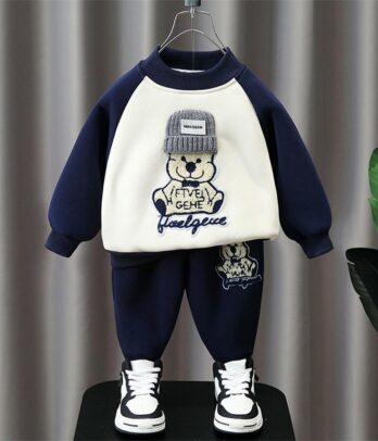 Ensemble de jogging ourson bleu nuit unisexe
