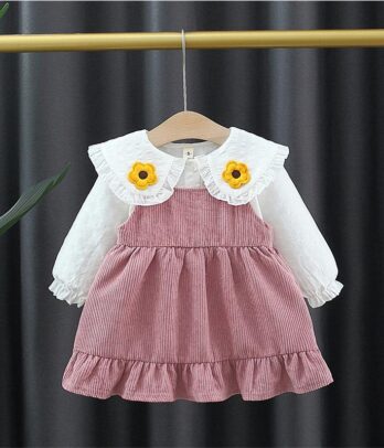 Ensemble de robe en velours couleur bois de rose