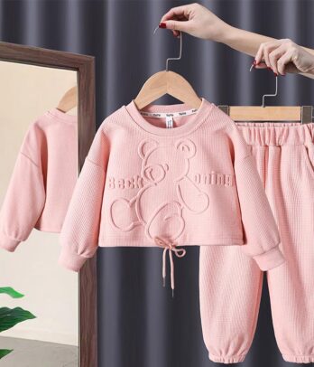 Ensemble de jogging rose mignon pour fillettes