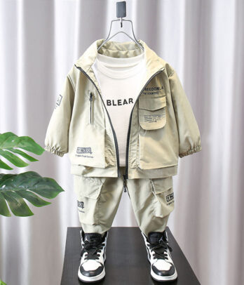 Ensemble décontracté vert veste et jogger