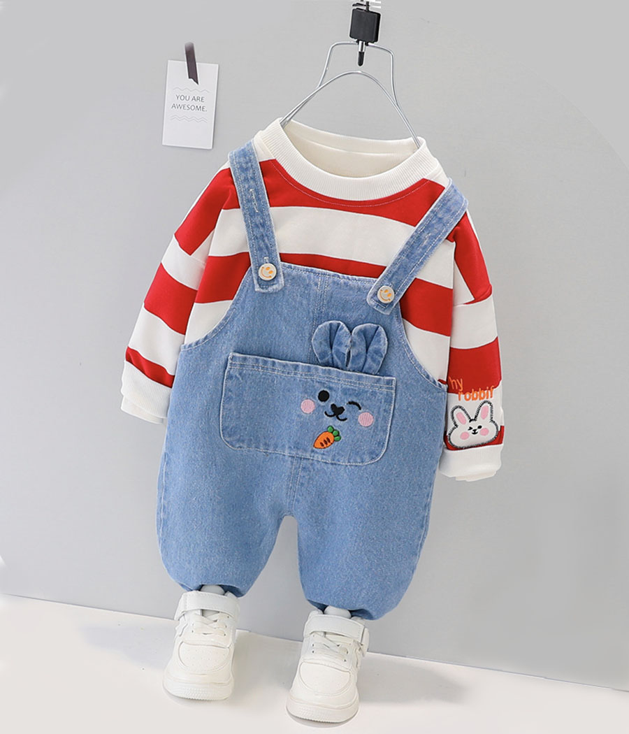back_0003s_0004_O1CN01qsojiE2L2sjxkZnbO_!!3304949635-0-cib copy 3 Ensemble de salopette en jean pour fillette – Image 1