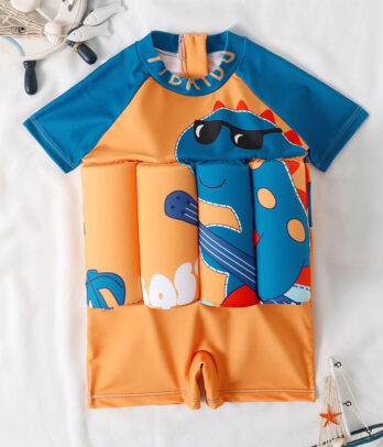 Maillot de bain bouée intégrée thème "Dinosaures"