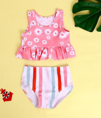 Maillot de plage rose pour fillettes